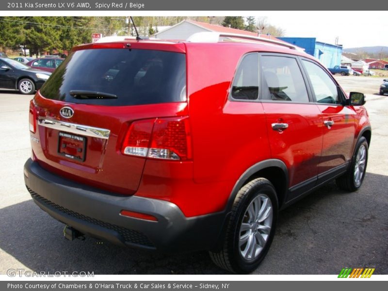 Spicy Red / Beige 2011 Kia Sorento LX V6 AWD