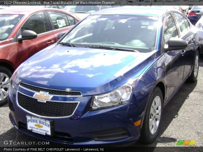 Blue Topaz Metallic / Jet Black/Medium Titanium 2012 Chevrolet Cruze LS