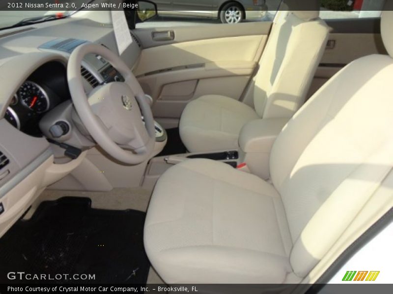 Aspen White / Beige 2012 Nissan Sentra 2.0