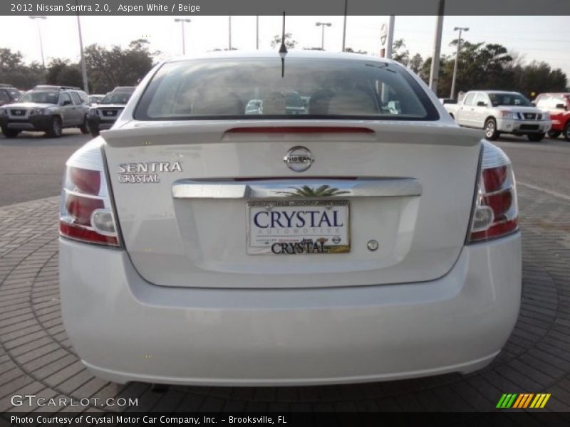 Aspen White / Beige 2012 Nissan Sentra 2.0