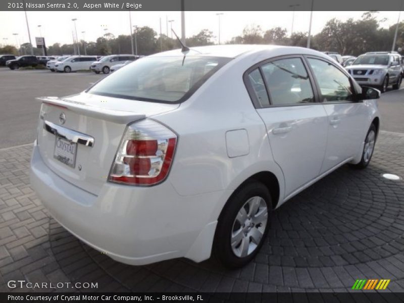 Aspen White / Beige 2012 Nissan Sentra 2.0