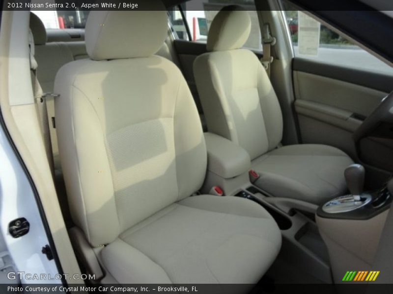 Aspen White / Beige 2012 Nissan Sentra 2.0