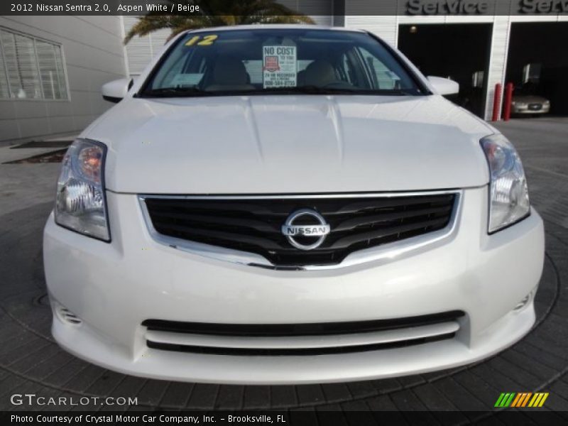 Aspen White / Beige 2012 Nissan Sentra 2.0