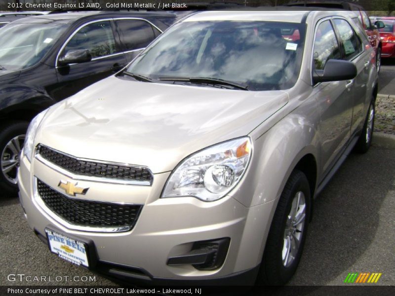 Gold Mist Metallic / Jet Black 2012 Chevrolet Equinox LS AWD