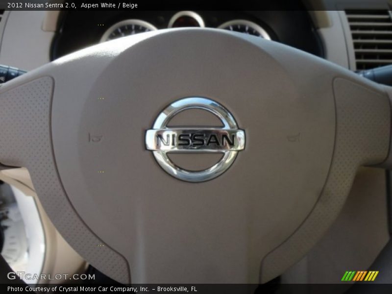 Aspen White / Beige 2012 Nissan Sentra 2.0