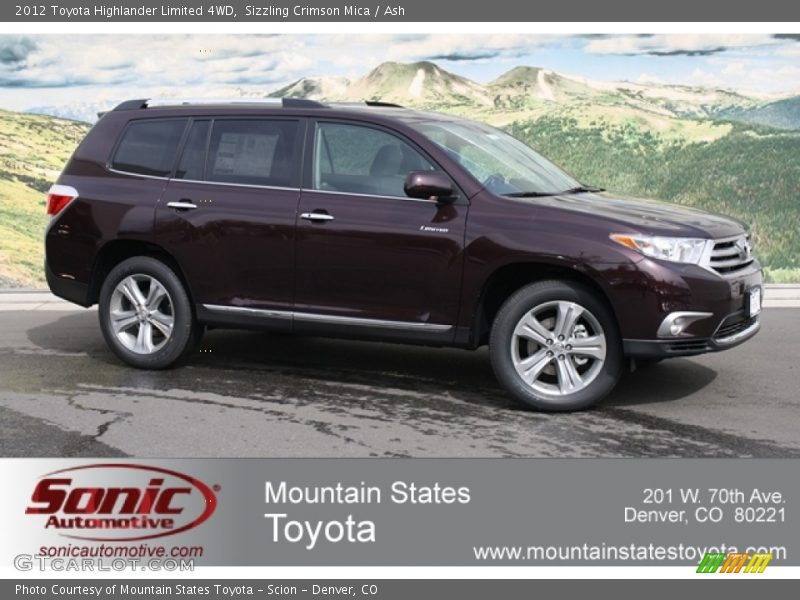 Sizzling Crimson Mica / Ash 2012 Toyota Highlander Limited 4WD