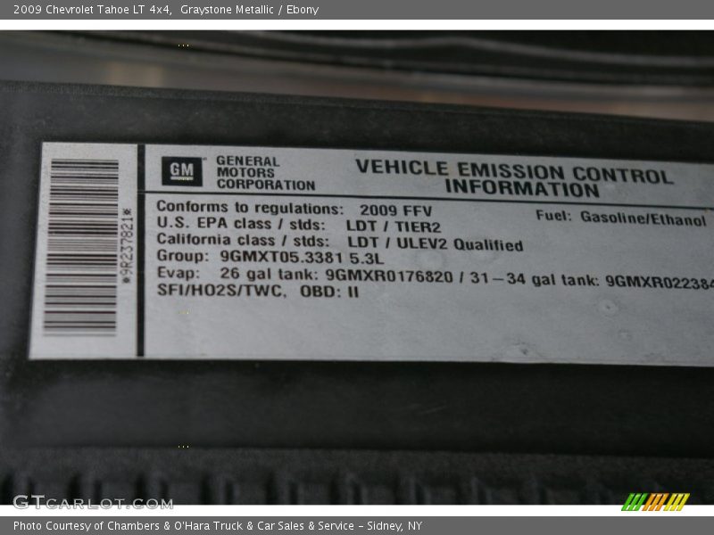 Graystone Metallic / Ebony 2009 Chevrolet Tahoe LT 4x4