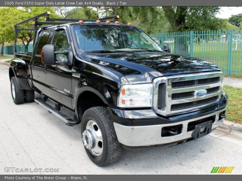 Black / Tan 2005 Ford F350 Super Duty Lariat Crew Cab 4x4 Dually