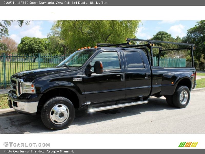Black / Tan 2005 Ford F350 Super Duty Lariat Crew Cab 4x4 Dually