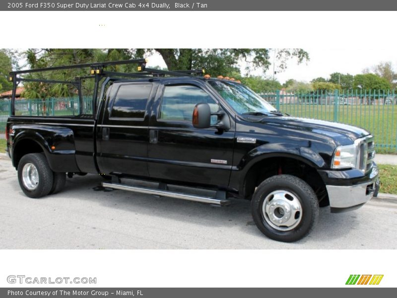 Black / Tan 2005 Ford F350 Super Duty Lariat Crew Cab 4x4 Dually