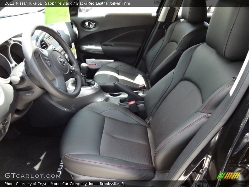 Sapphire Black / Black/Red Leather/Silver Trim 2012 Nissan Juke SL