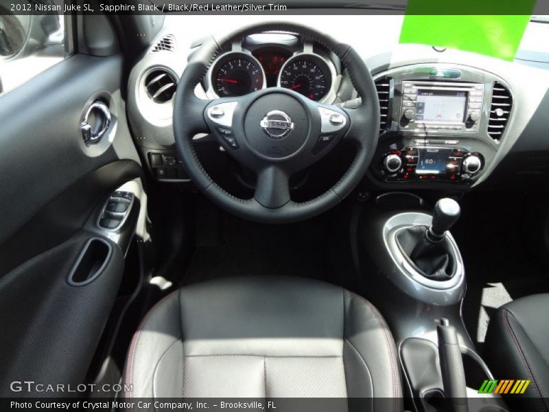 Sapphire Black / Black/Red Leather/Silver Trim 2012 Nissan Juke SL