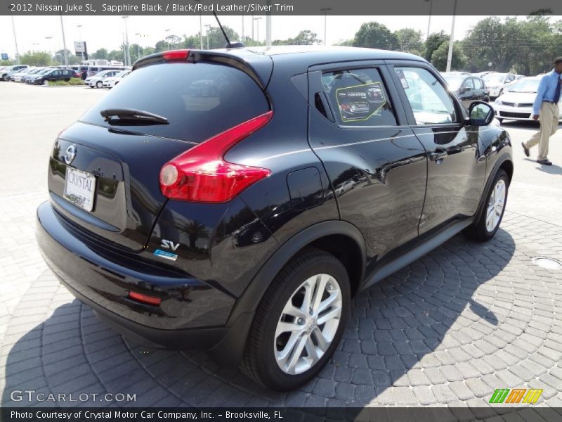 Sapphire Black / Black/Red Leather/Silver Trim 2012 Nissan Juke SL