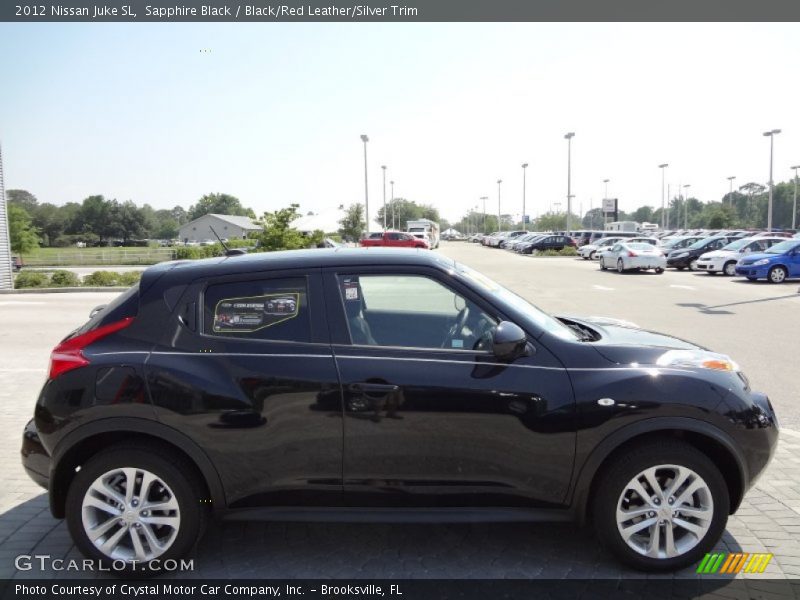 Sapphire Black / Black/Red Leather/Silver Trim 2012 Nissan Juke SL