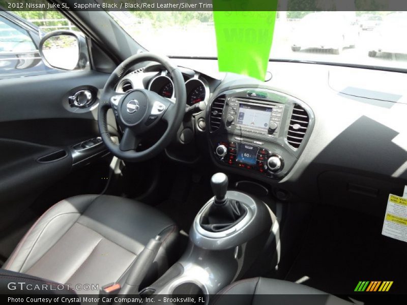 Sapphire Black / Black/Red Leather/Silver Trim 2012 Nissan Juke SL