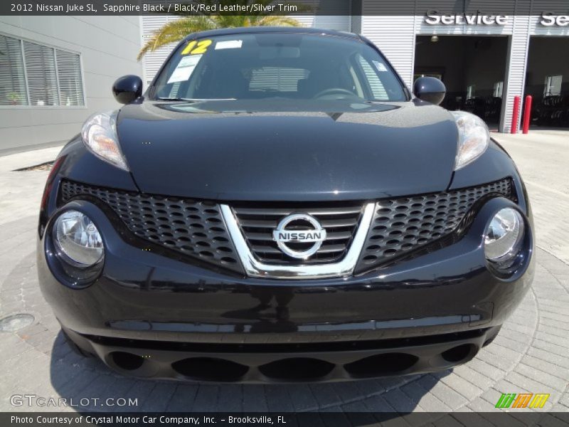 Sapphire Black / Black/Red Leather/Silver Trim 2012 Nissan Juke SL