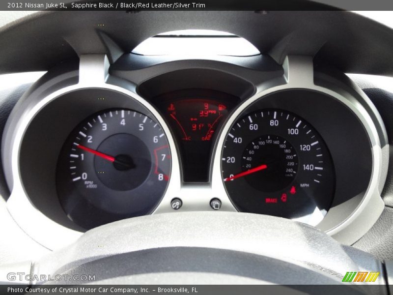 Sapphire Black / Black/Red Leather/Silver Trim 2012 Nissan Juke SL