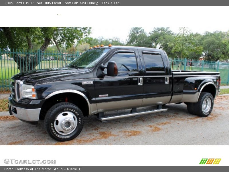 Black / Tan 2005 Ford F350 Super Duty Lariat Crew Cab 4x4 Dually