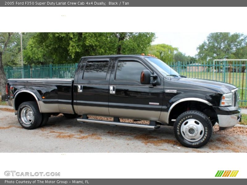 Black / Tan 2005 Ford F350 Super Duty Lariat Crew Cab 4x4 Dually