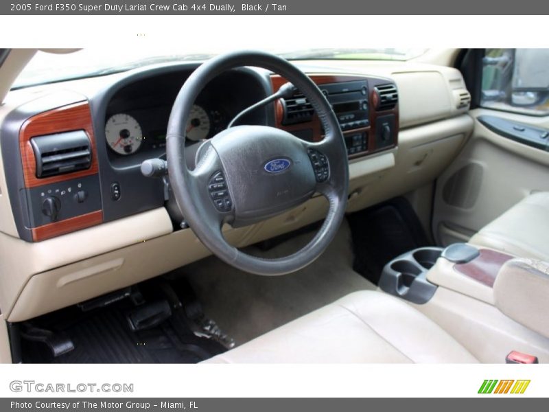 Black / Tan 2005 Ford F350 Super Duty Lariat Crew Cab 4x4 Dually