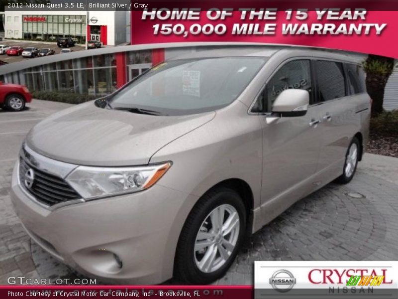 Brilliant Silver / Gray 2012 Nissan Quest 3.5 LE