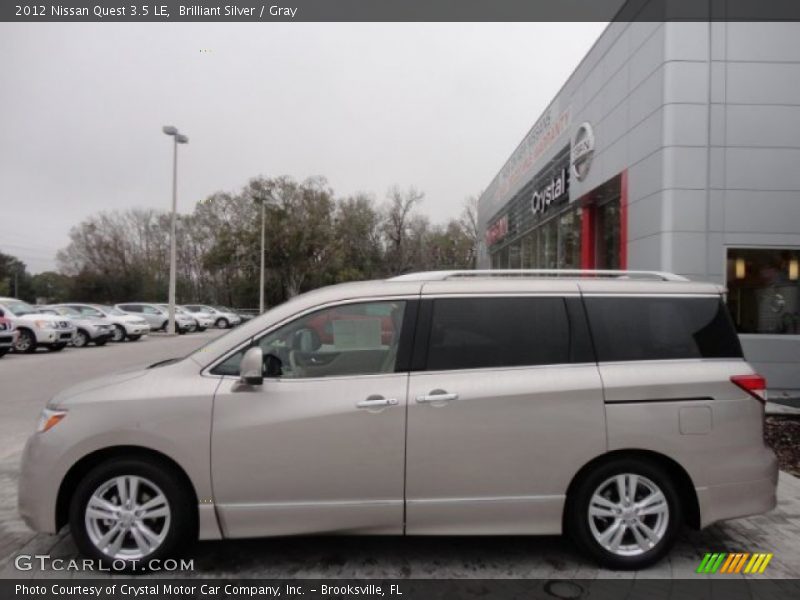 Brilliant Silver / Gray 2012 Nissan Quest 3.5 LE