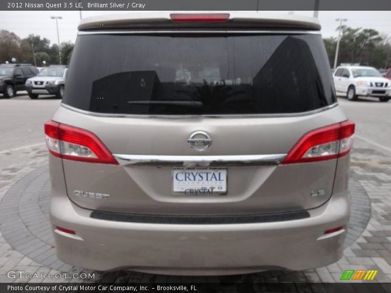 Brilliant Silver / Gray 2012 Nissan Quest 3.5 LE