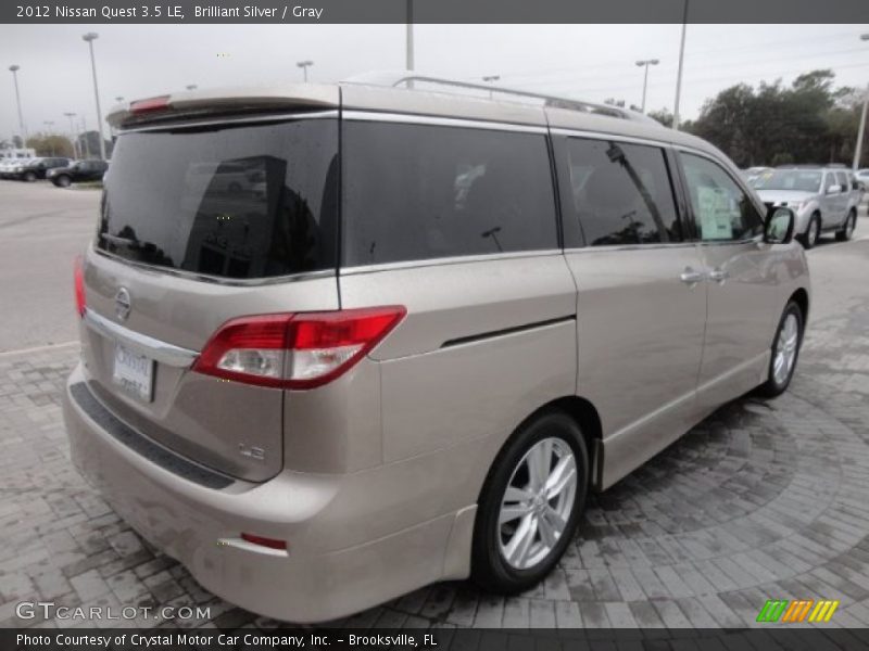 Brilliant Silver / Gray 2012 Nissan Quest 3.5 LE