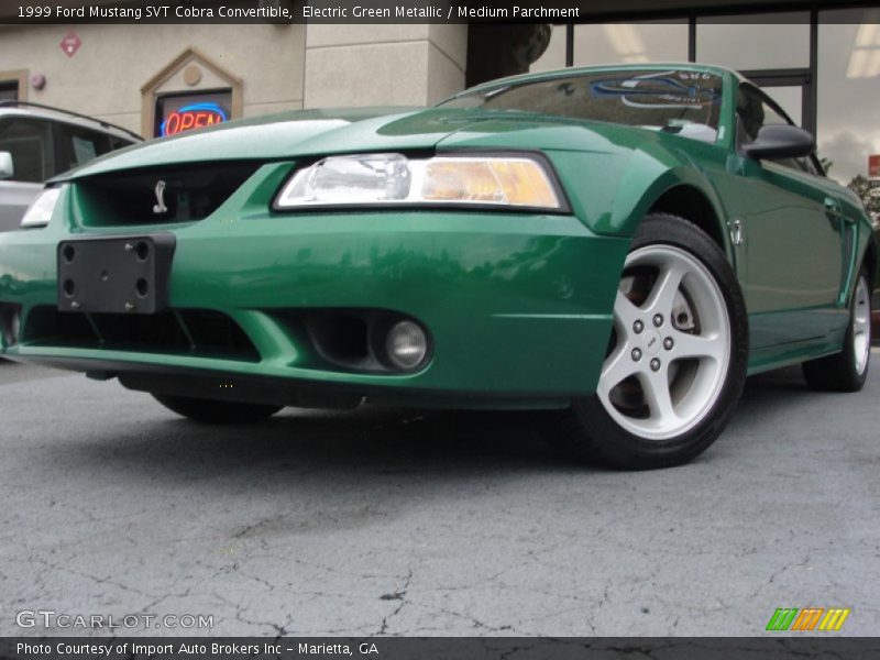 Electric Green Metallic / Medium Parchment 1999 Ford Mustang SVT Cobra Convertible
