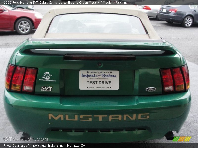 Electric Green Metallic / Medium Parchment 1999 Ford Mustang SVT Cobra Convertible