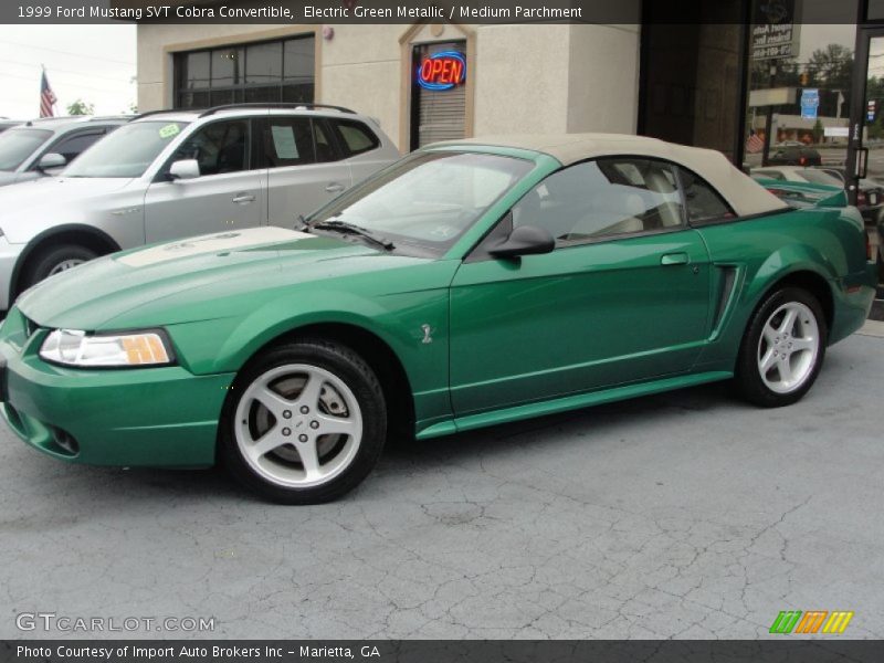 Electric Green Metallic / Medium Parchment 1999 Ford Mustang SVT Cobra Convertible