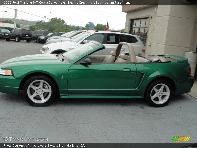 Electric Green Metallic / Medium Parchment 1999 Ford Mustang SVT Cobra Convertible