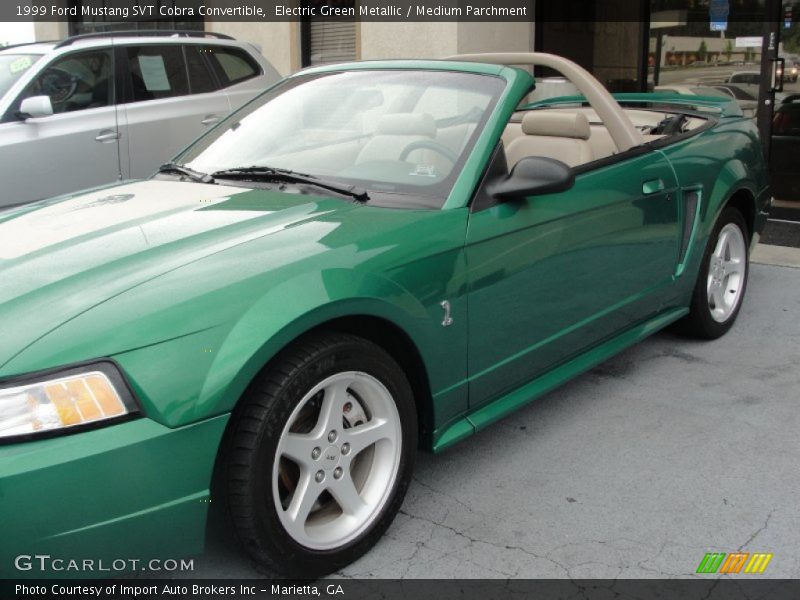 Electric Green Metallic / Medium Parchment 1999 Ford Mustang SVT Cobra Convertible