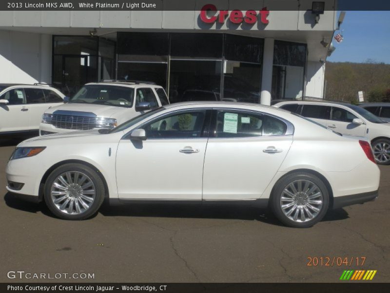 White Platinum / Light Dune 2013 Lincoln MKS AWD