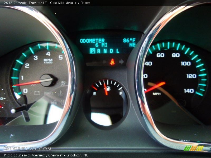Gold Mist Metallic / Ebony 2012 Chevrolet Traverse LT