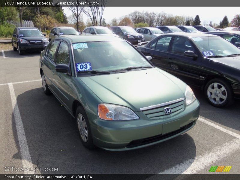 Galapagos Green / Ivory 2003 Honda Civic LX Sedan