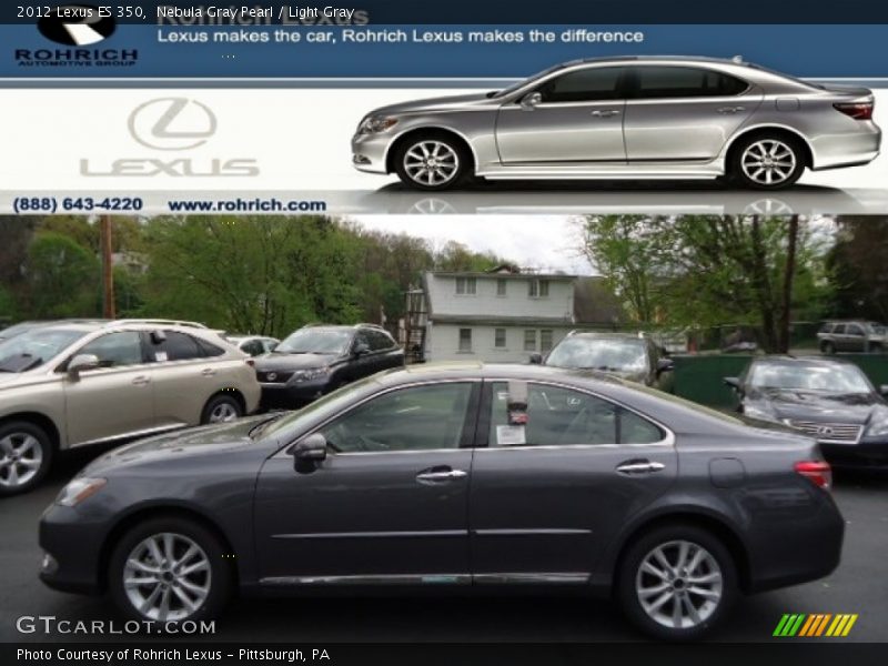 Nebula Gray Pearl / Light Gray 2012 Lexus ES 350