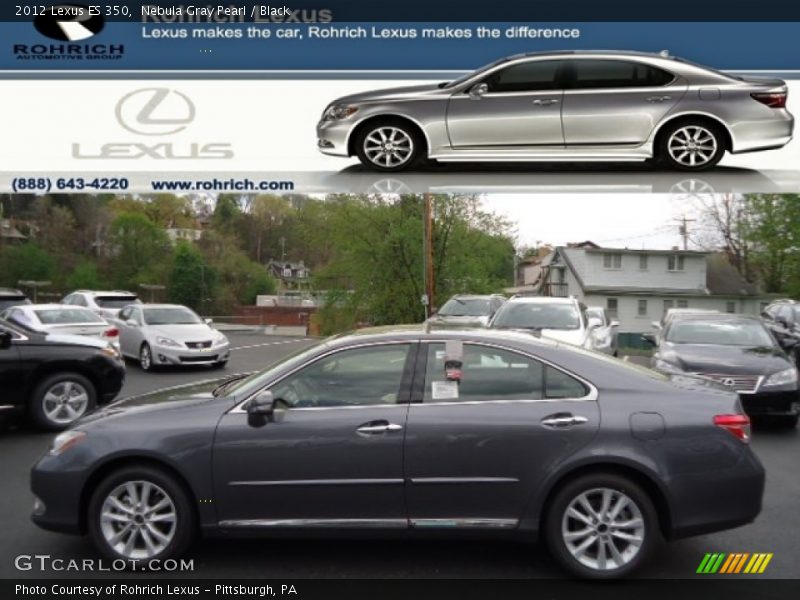Nebula Gray Pearl / Black 2012 Lexus ES 350