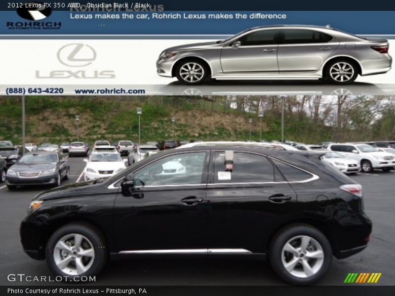Obsidian Black / Black 2012 Lexus RX 350 AWD