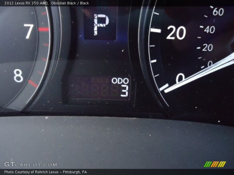 Obsidian Black / Black 2012 Lexus RX 350 AWD