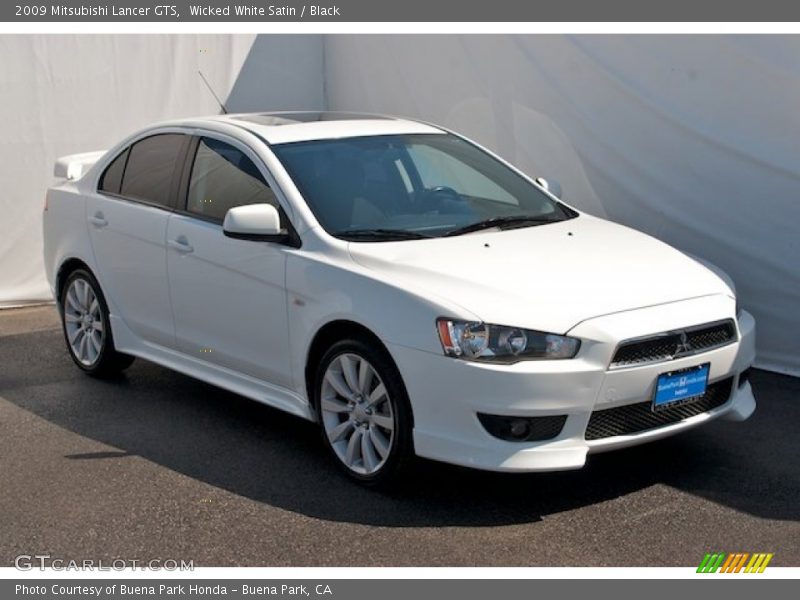 Wicked White Satin / Black 2009 Mitsubishi Lancer GTS