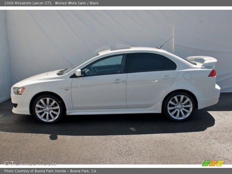 Wicked White Satin / Black 2009 Mitsubishi Lancer GTS