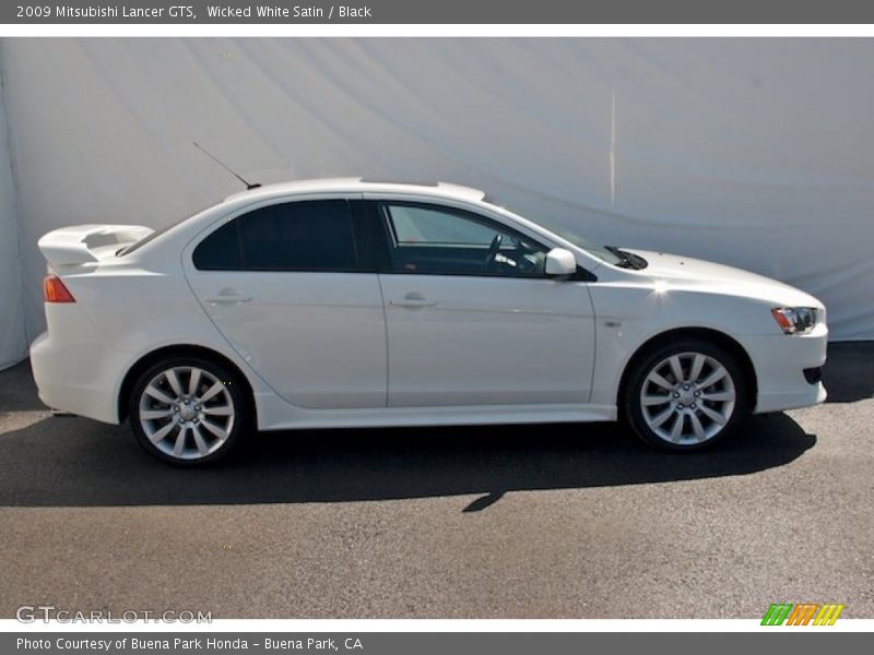 Wicked White Satin / Black 2009 Mitsubishi Lancer GTS