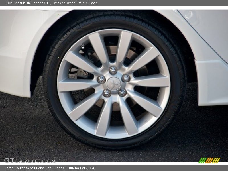 Wicked White Satin / Black 2009 Mitsubishi Lancer GTS