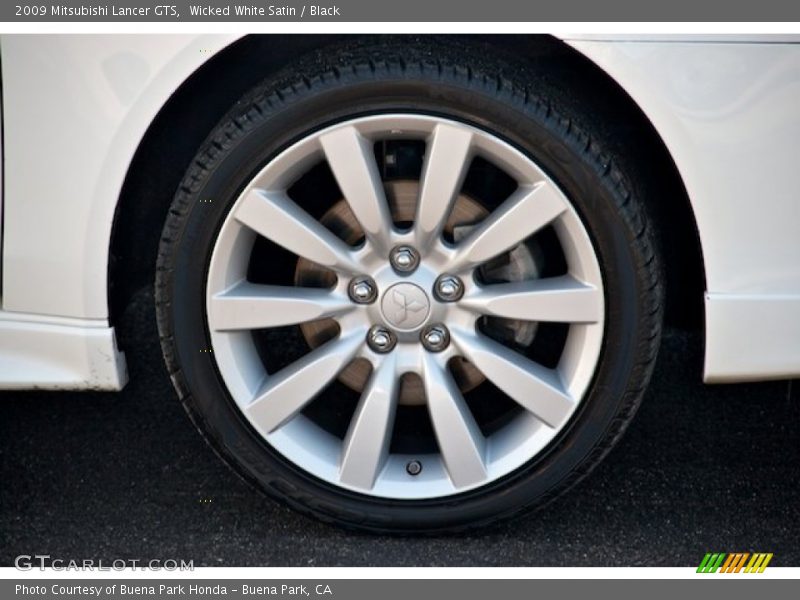 Wicked White Satin / Black 2009 Mitsubishi Lancer GTS