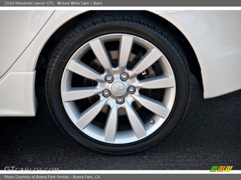 Wicked White Satin / Black 2009 Mitsubishi Lancer GTS