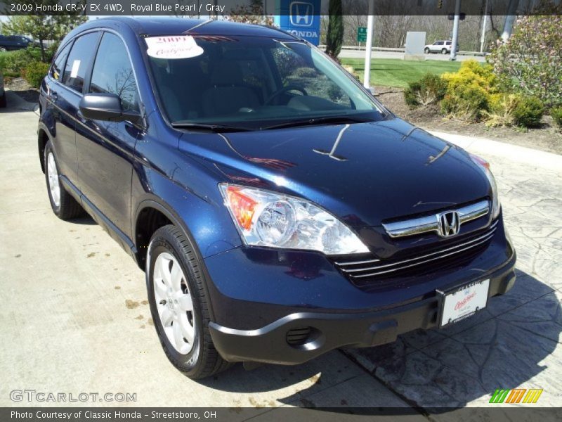 Royal Blue Pearl / Gray 2009 Honda CR-V EX 4WD