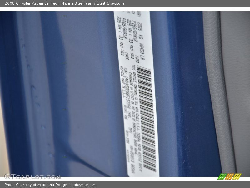 Marine Blue Pearl / Light Graystone 2008 Chrysler Aspen Limited