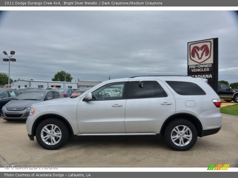 Bright Silver Metallic / Dark Graystone/Medium Graystone 2011 Dodge Durango Crew 4x4
