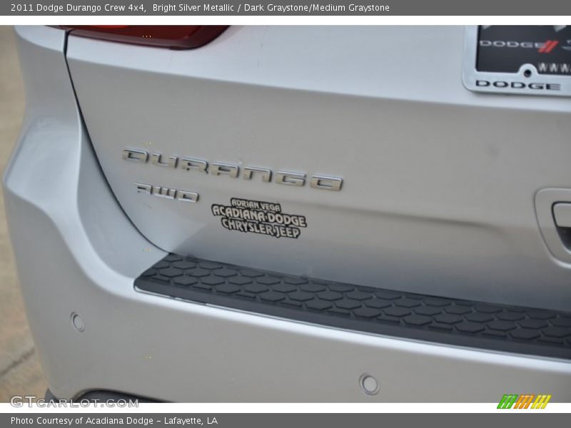 Bright Silver Metallic / Dark Graystone/Medium Graystone 2011 Dodge Durango Crew 4x4